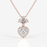 Heart Cut Moissanite Diamond Fashion Sterling Silver Pendant