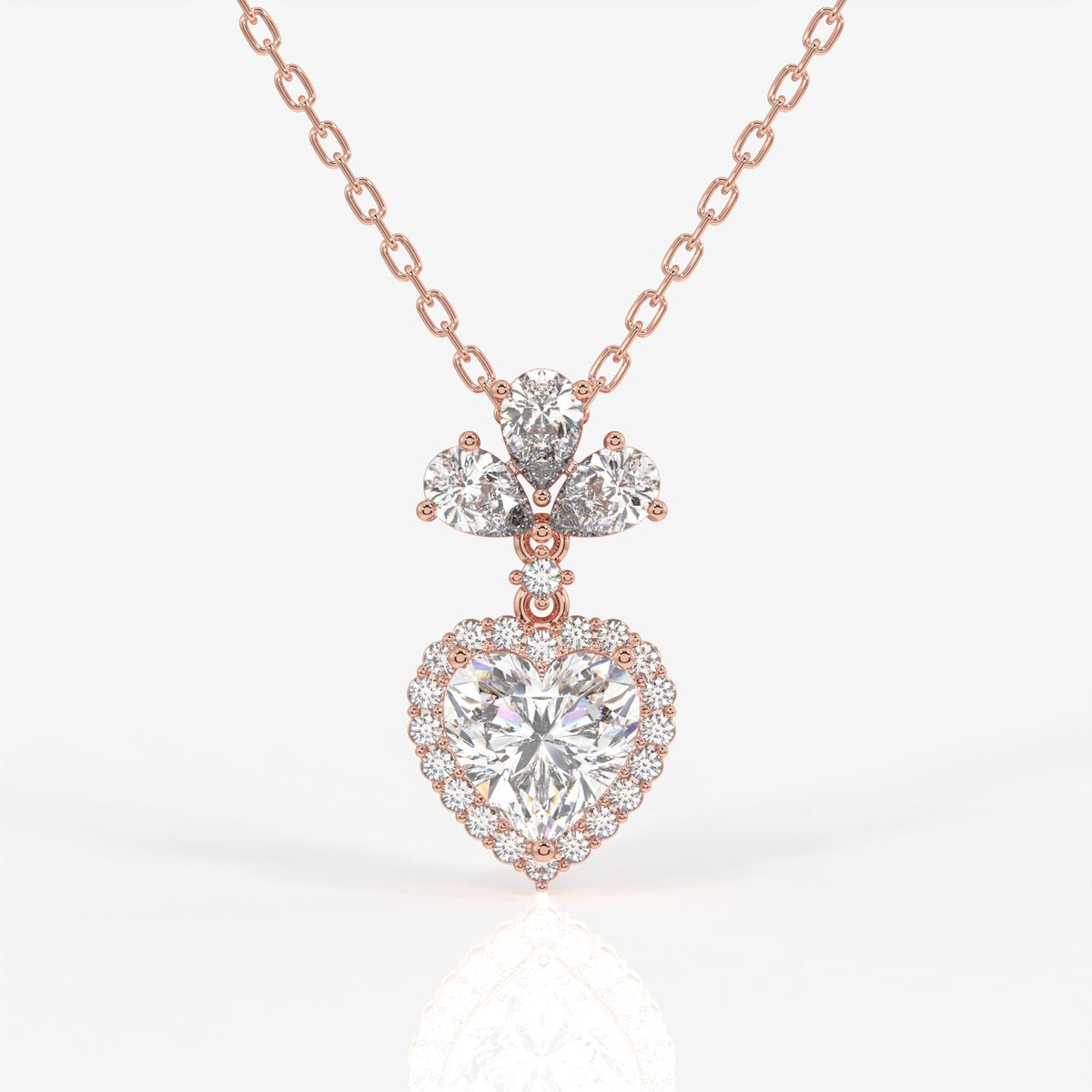 Heart Cut Moissanite Diamond Fashion Sterling Silver Pendant