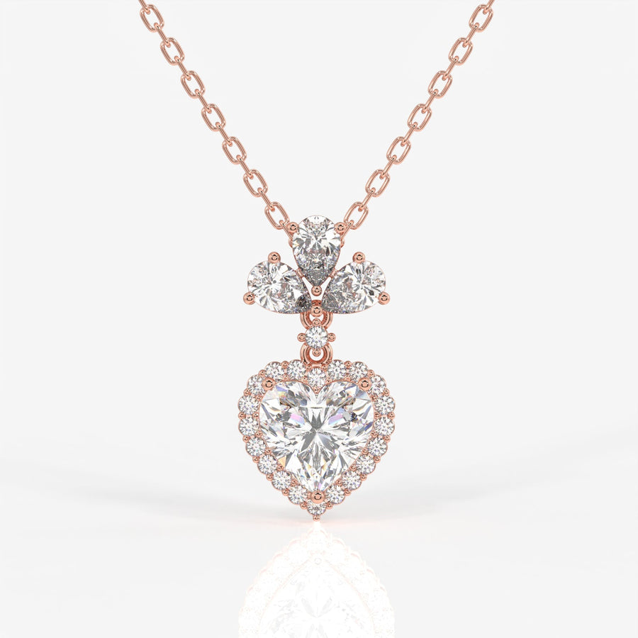 Heart Cut Moissanite Diamond Fashion Sterling Silver Pendant