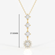 Round Cut Moissanite Diamond Fashion Sterling Silver Pendant