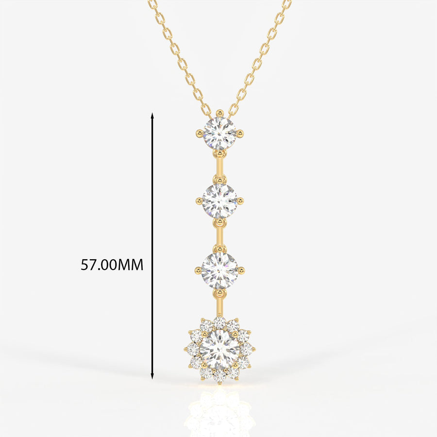 Round Cut Moissanite Diamond Fashion Sterling Silver Pendant
