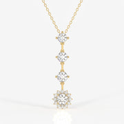Round Cut Moissanite Diamond Fashion Sterling Silver Pendant