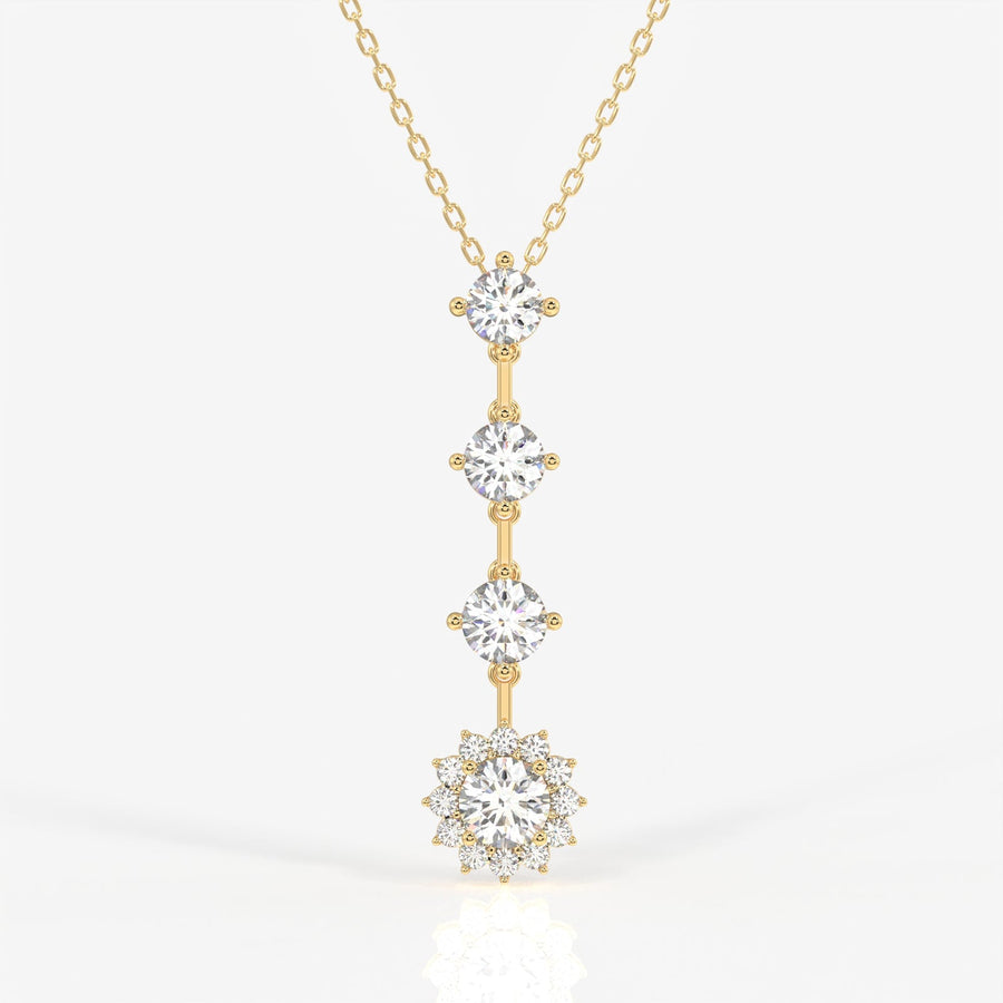 Round Cut Moissanite Diamond Fashion Sterling Silver Pendant