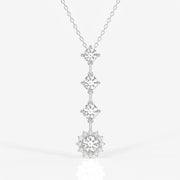 Round Cut Moissanite Diamond Fashion Sterling Silver Pendant