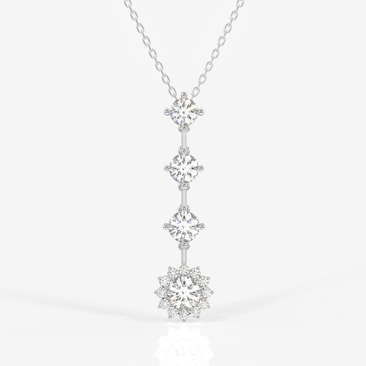 Round Cut Moissanite Diamond Fashion Sterling Silver Pendant