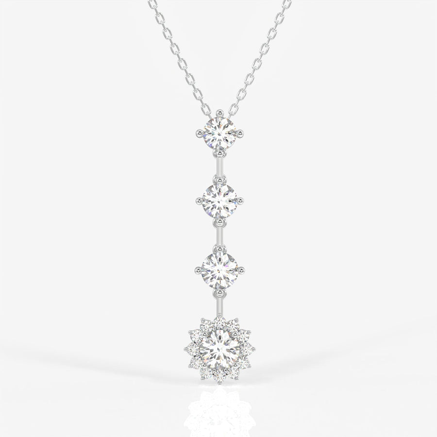 Round Cut Moissanite Diamond Fashion Sterling Silver Pendant