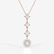 Round Cut Moissanite Diamond Fashion Sterling Silver Pendant
