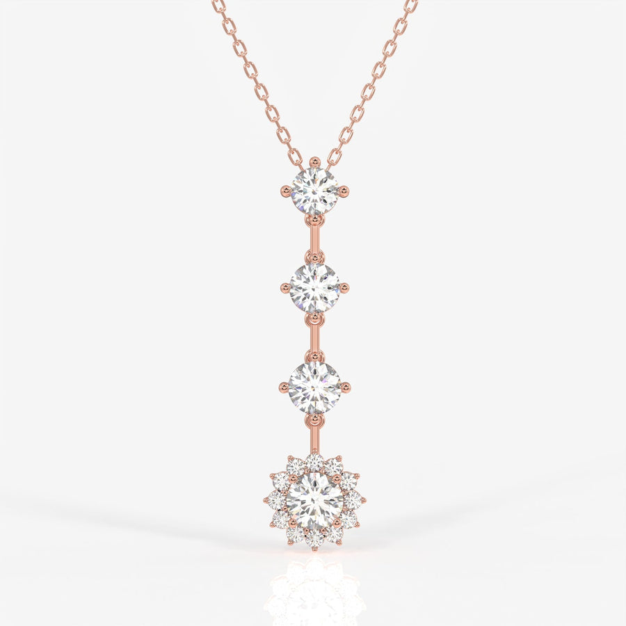 Round Cut Moissanite Diamond Fashion Sterling Silver Pendant