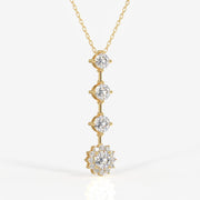 Round Cut Moissanite Diamond Fashion Sterling Silver Pendant
