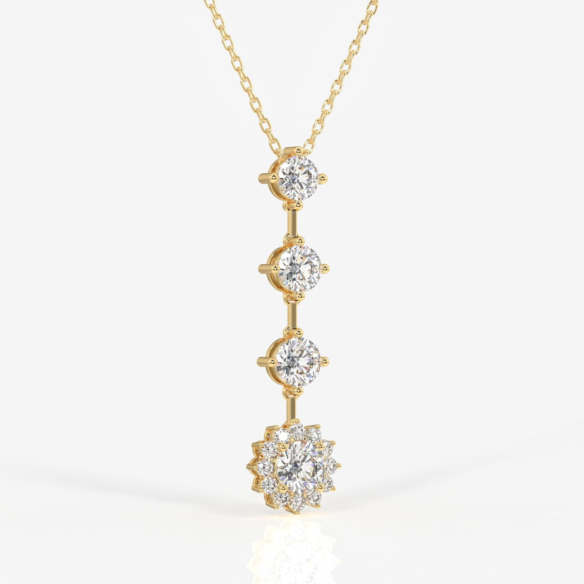 Round Cut Moissanite Diamond Fashion Sterling Silver Pendant