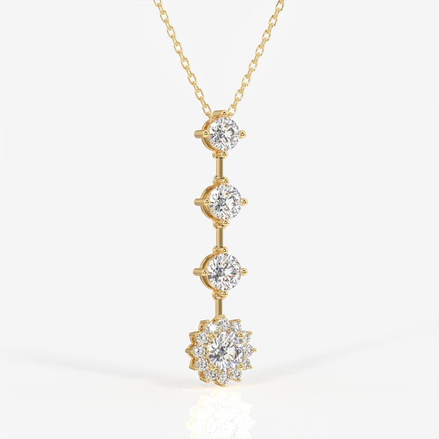Round Cut Moissanite Diamond Fashion Sterling Silver Pendant