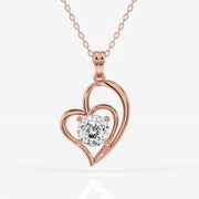 Portuguese Cut Moissanite Diamond Fashion Sterling Silver Pendant