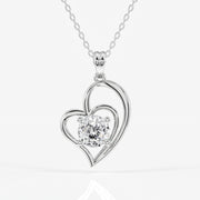 Portuguese Cut Moissanite Diamond Fashion Sterling Silver Pendant