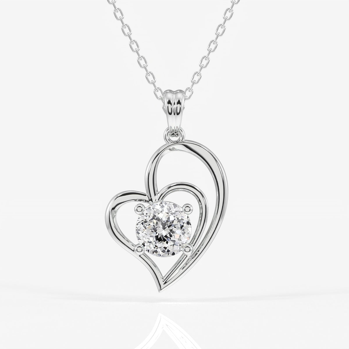 Portuguese Cut Moissanite Diamond Fashion Sterling Silver Pendant