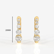 Round Cut Moissanite Diamond Hoop Sterling Silver Earrings
