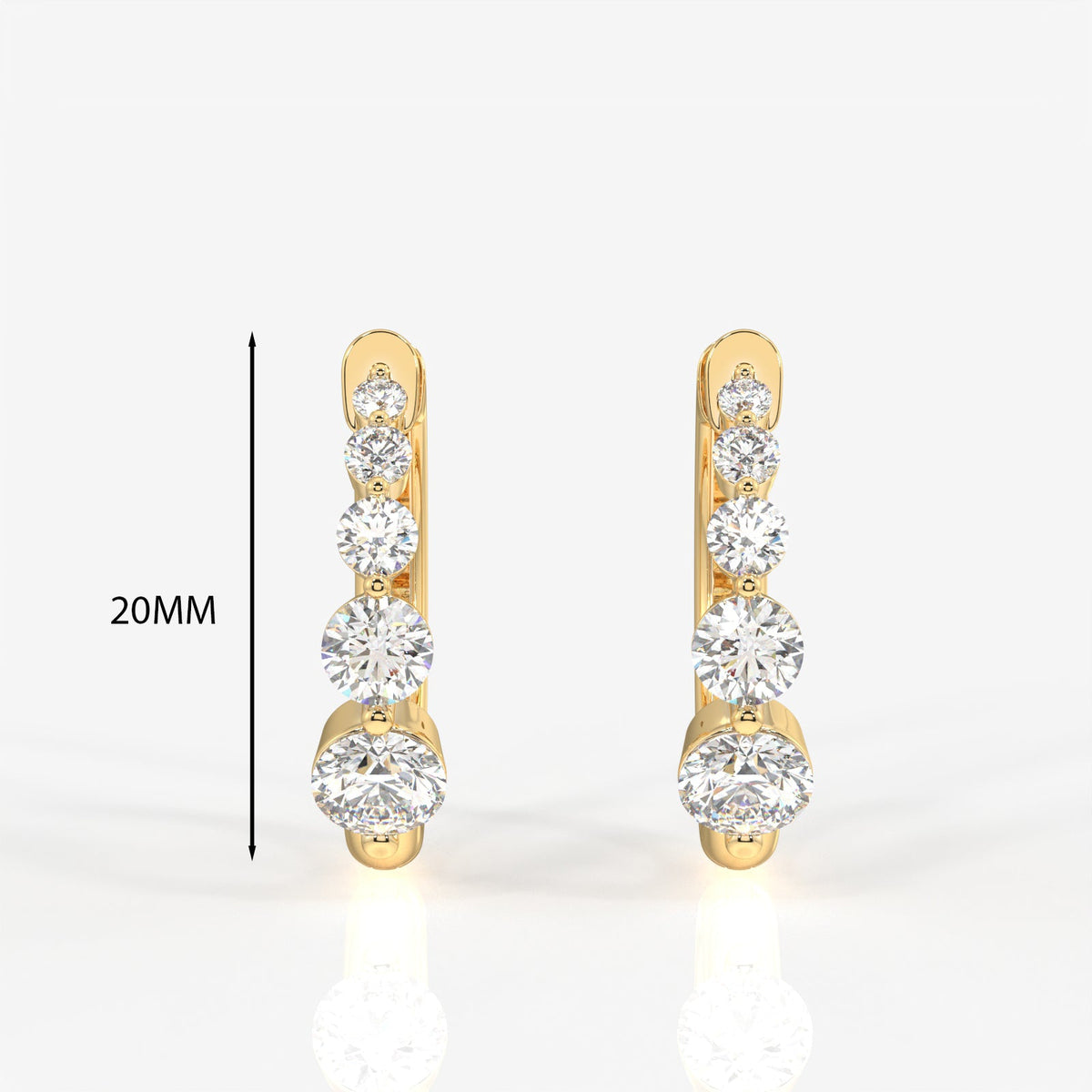 Round Cut Moissanite Diamond Hoop Sterling Silver Earrings