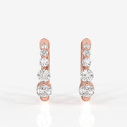 Round Cut Moissanite Diamond Hoop Sterling Silver Earrings