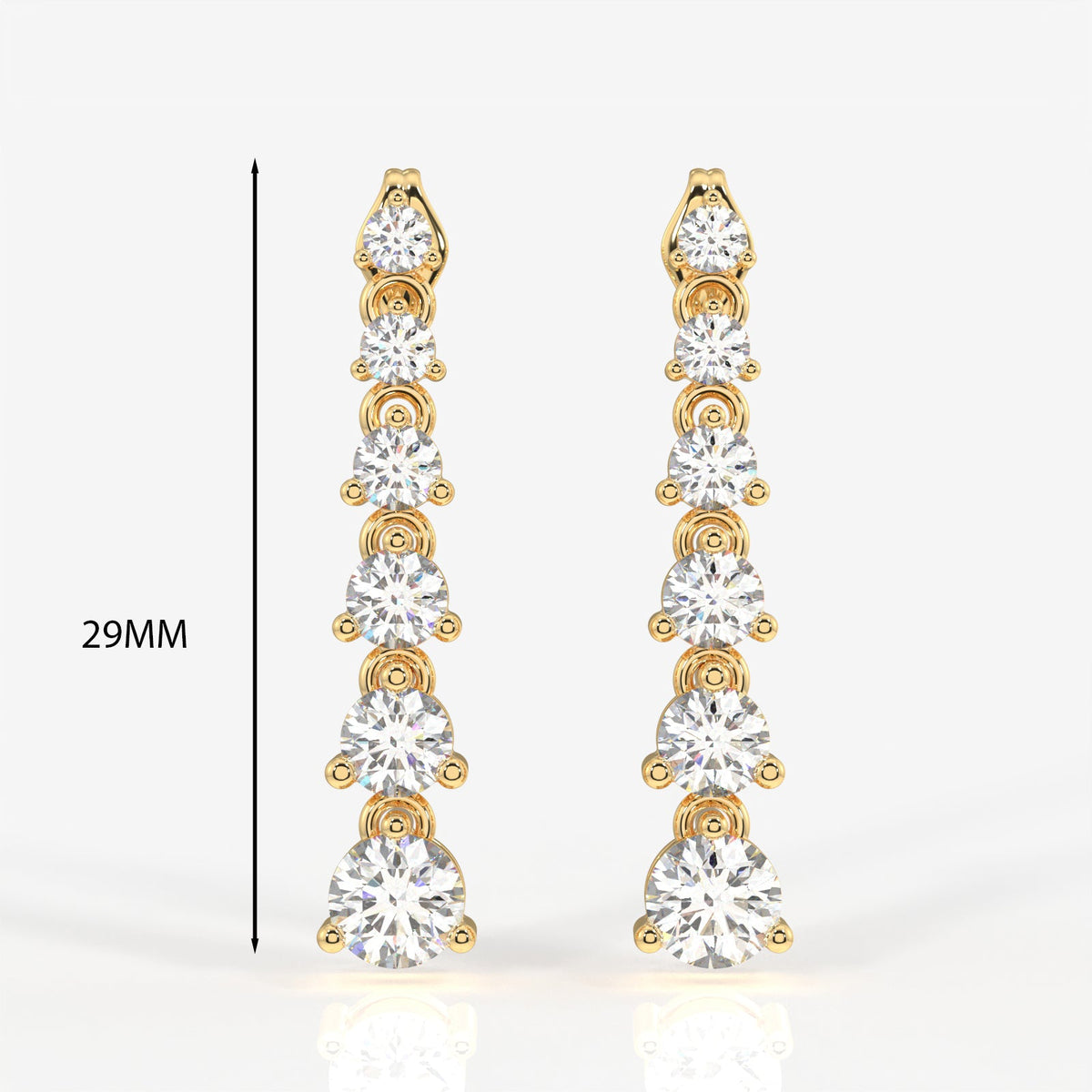 Round Cut Moissanite Diamond Dangle Sterling Silver Earrings