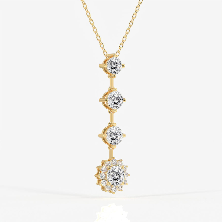 Portuguese Cut Moissanite Diamond Fashion Sterling Silver Pendant