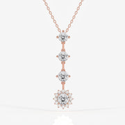 Portuguese Cut Moissanite Diamond Fashion Sterling Silver Pendant
