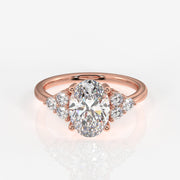 Oval Cut Moissanite Diamond Engagement Sterling Silver Ring