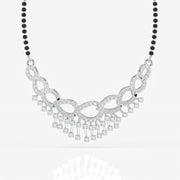 Round Cut Moissanite Diamond Women's Sterling Silver Mangalsutra
