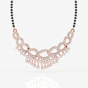 Round Cut Moissanite Diamond Women's Sterling Silver Mangalsutra