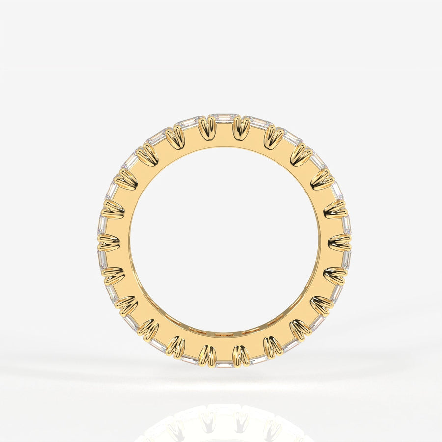 Asscher Cut Moissanite Diamond Eternity Band Sterling Silver Ring