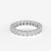 Cushion Cut Moissanite Diamond Eternity Band Sterling Silver Ring