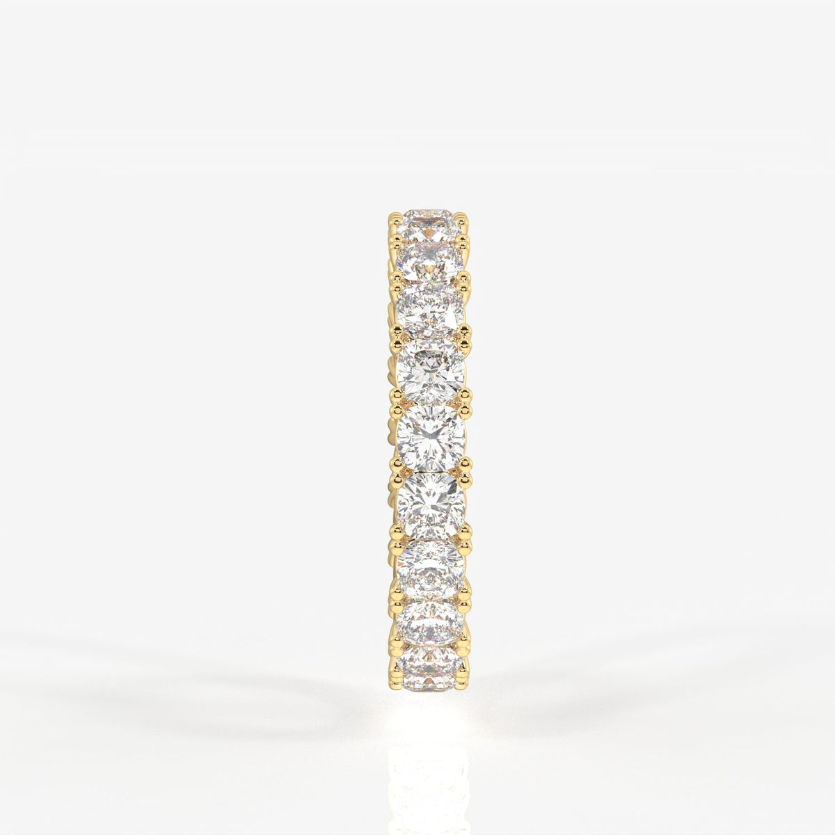 Cushion Cut Moissanite Diamond Eternity Band Sterling Silver Ring