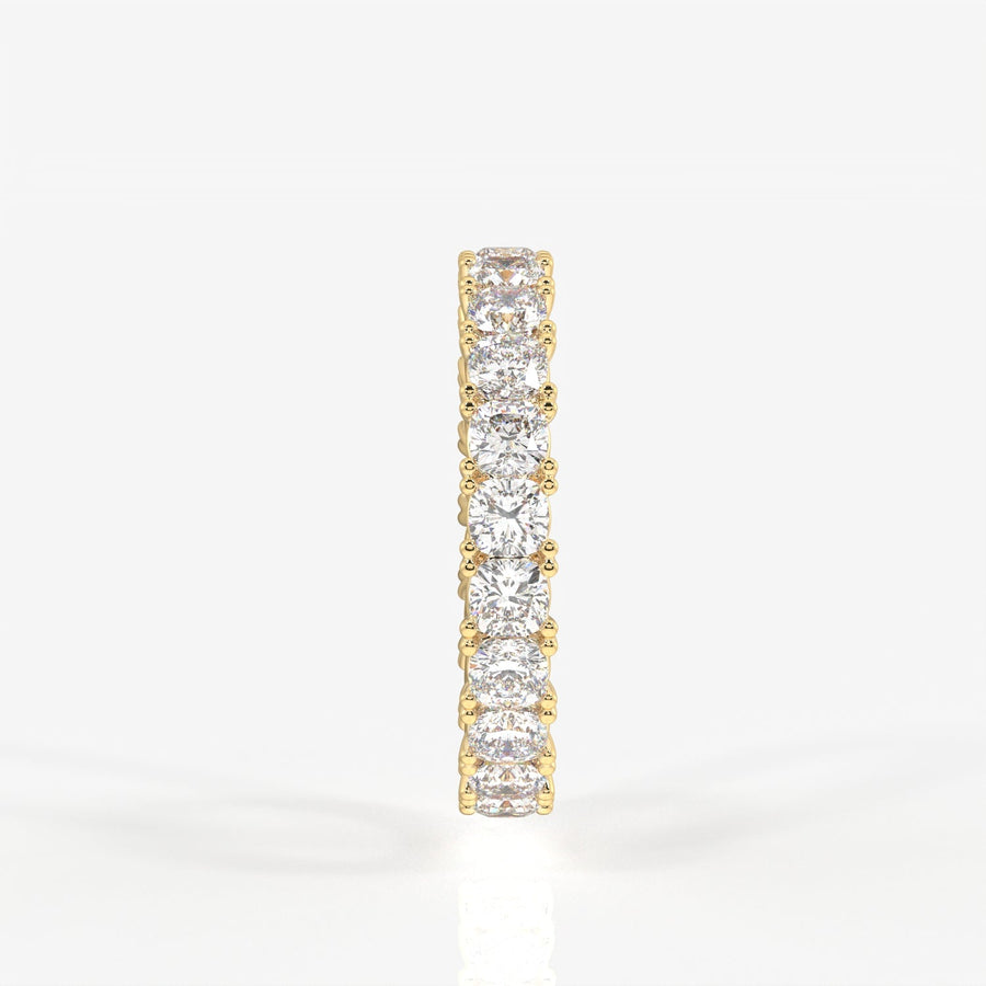 Cushion Cut Moissanite Diamond Eternity Band Sterling Silver Ring