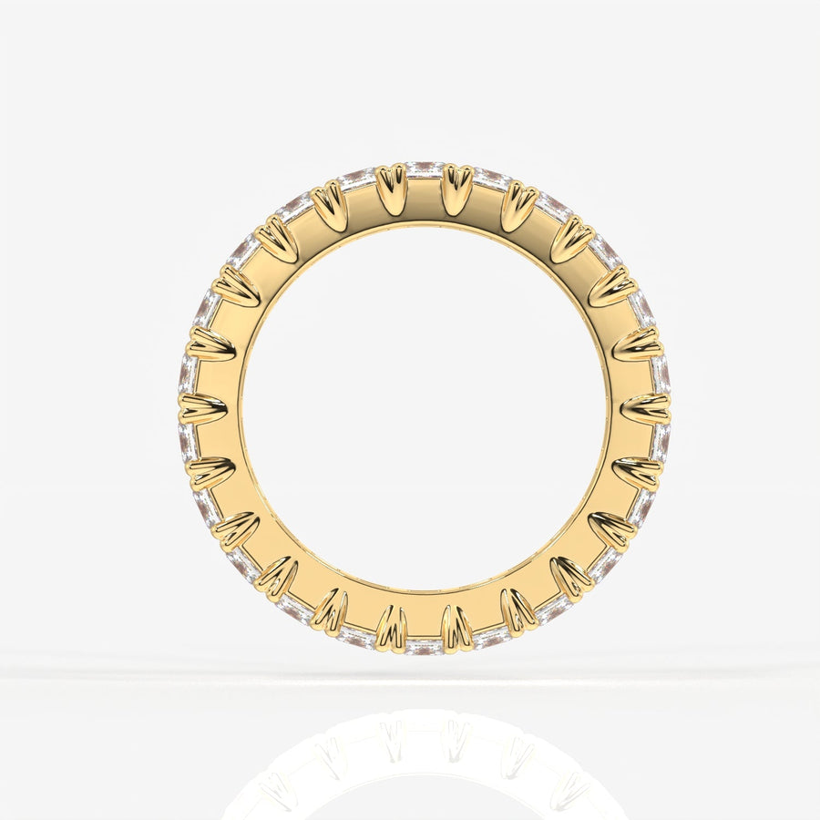 Princess Cut Moissanite Diamond Eternity Band Sterling Silver Ring
