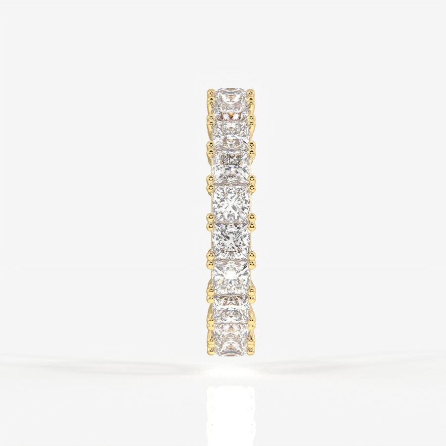 Princess Cut Moissanite Diamond Eternity Band Sterling Silver Ring