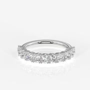 Cushion Cut Moissanite Diamond Wedding Band Sterling Silver Ring
