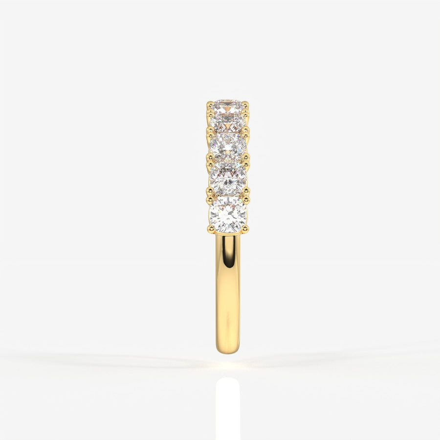 Cushion Cut Moissanite Diamond Wedding Band Sterling Silver Ring