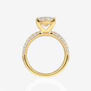 Marquise Cut Moissanite Diamond Three Layer Pave Sterling Silver Ring