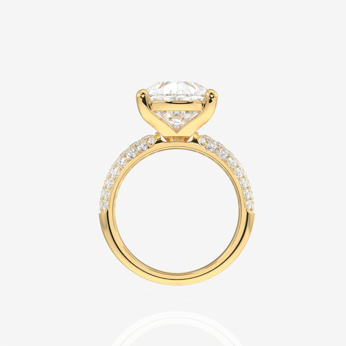 Pear Cut Moissanite Diamond Three Layer Pave Sterling Silver Ring