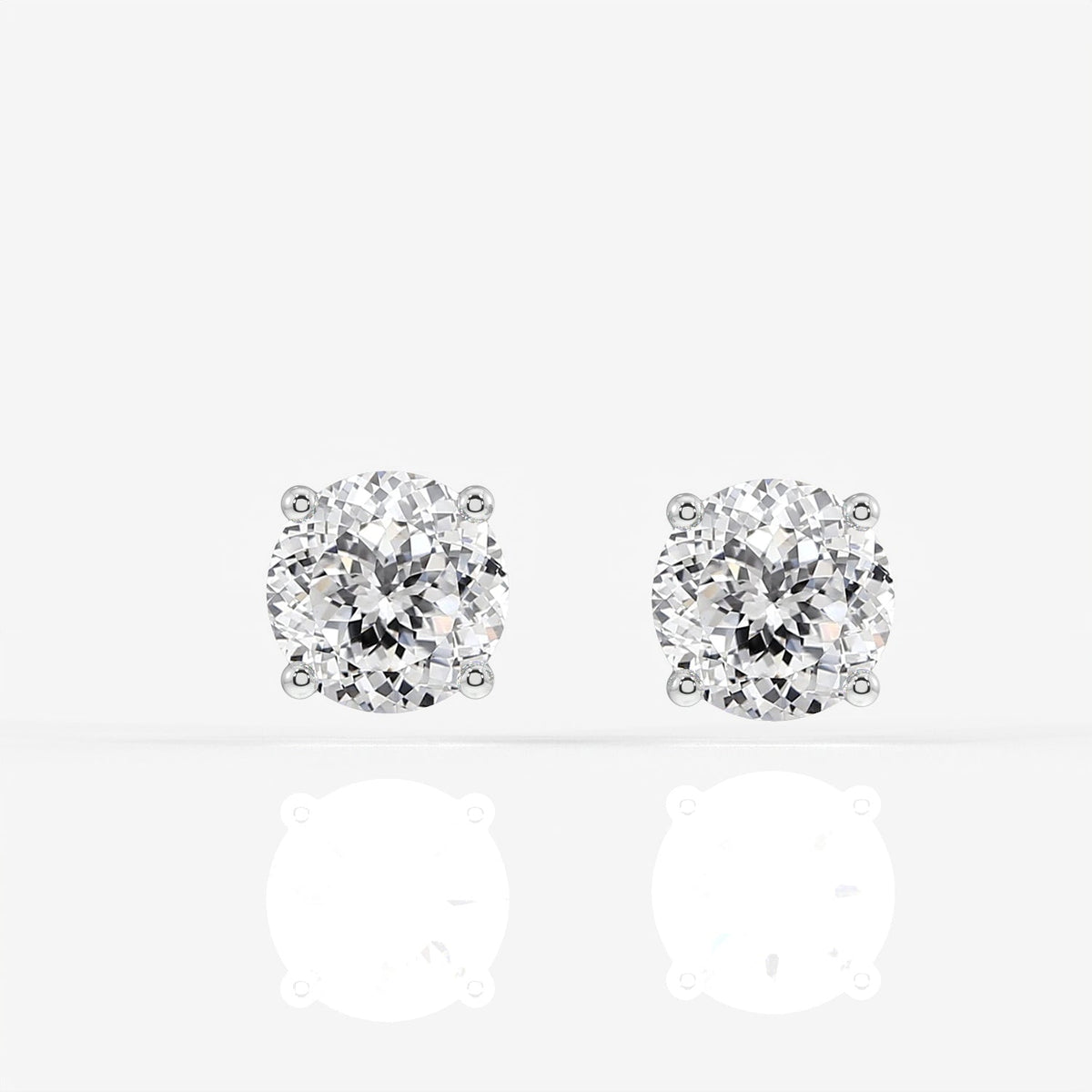 Portuguese Cut Moissanite Diamond Hidden Halo Stud Sterling Silver Earrings
