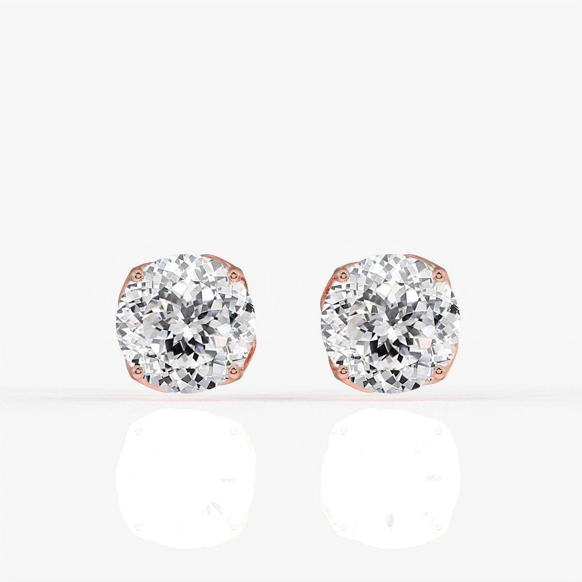 Portuguese Cut Moissanite Diamond Twisted Certified Stud Sterling Silver Earrings