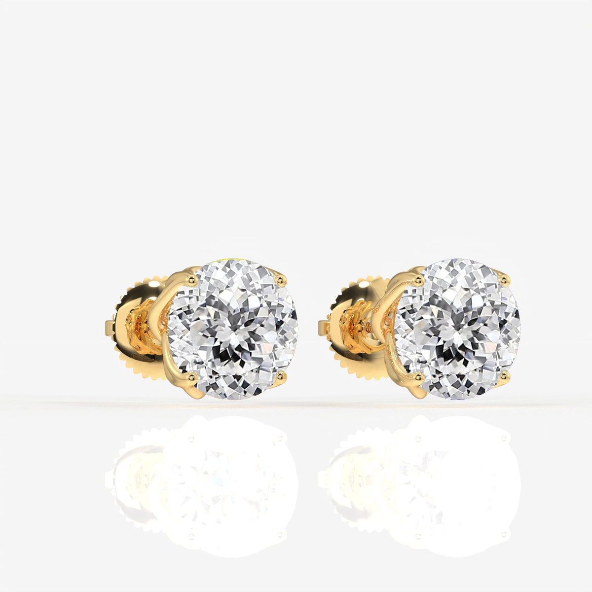 Portuguese Cut Moissanite Diamond Twisted Certified Stud Sterling Silver Earrings