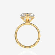 Heart Cut Moissanite Diamond Three Layer Pave Sterling Silver Ring