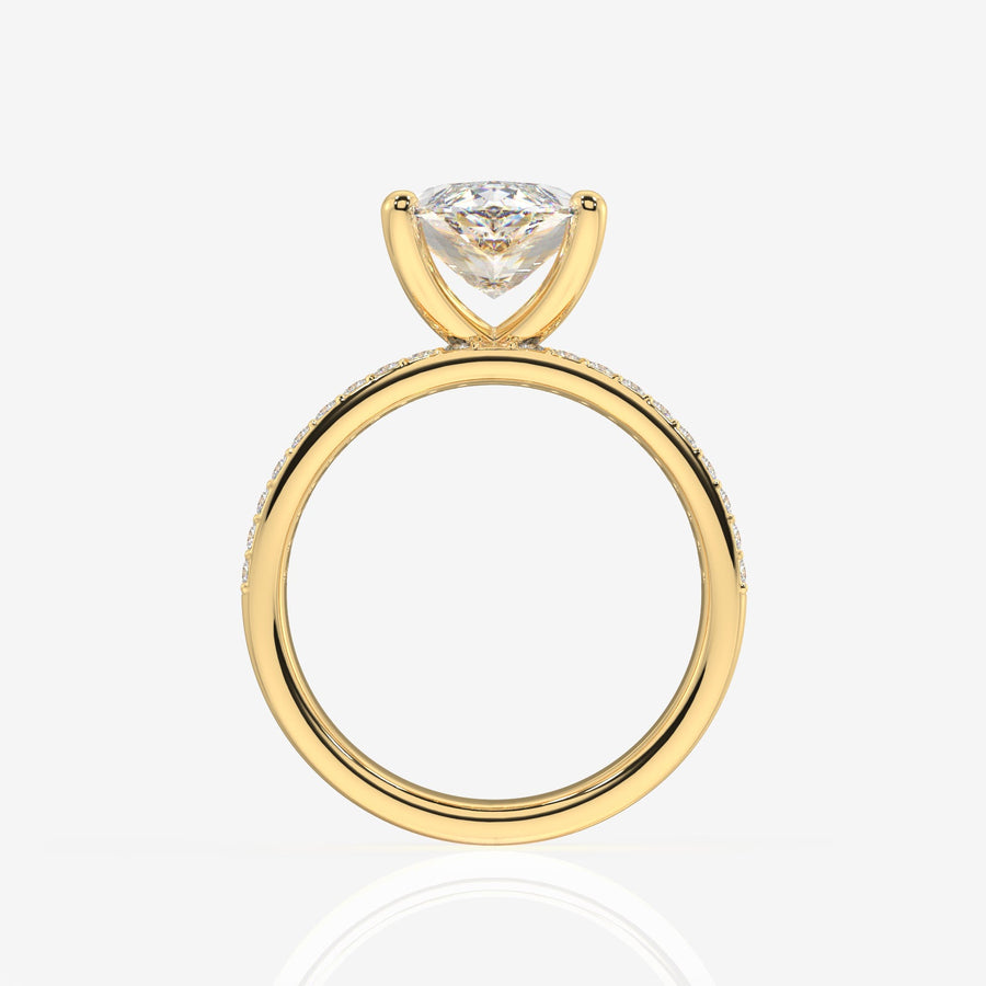Marquise Cut Moissanite Diamond Three Layer Pave Sterling Silver Ring