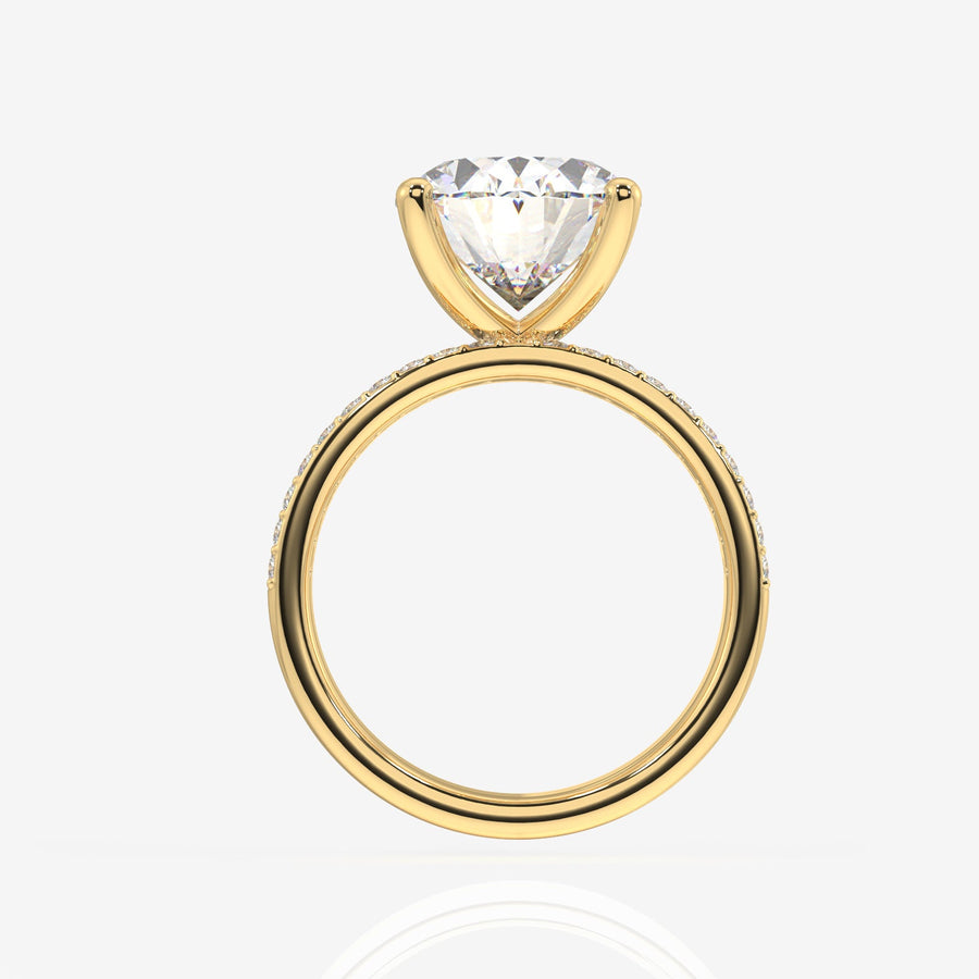 Oval Cut Moissanite Diamond Three Layer Pave Sterling Silver Ring