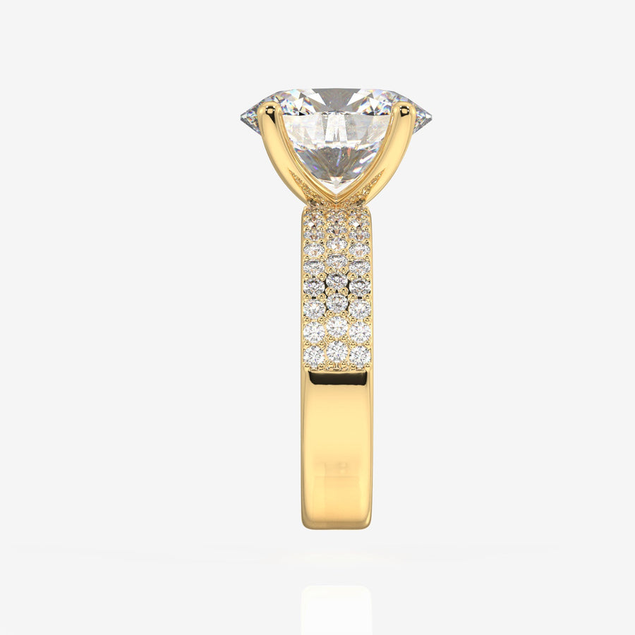 Oval Cut Moissanite Diamond Three Layer Pave Sterling Silver Ring