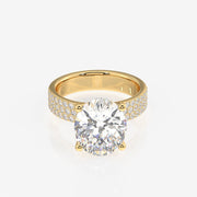 Oval Cut Moissanite Diamond Three Layer Pave Sterling Silver Ring