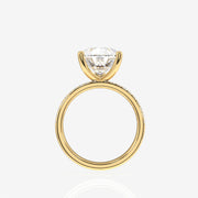 Pear Cut Moissanite Diamond Three Layer Pave Sterling Silver Ring