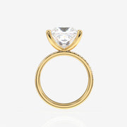 Princess Cut Moissanite Diamond Three Layer Pave Sterling Silver Ring