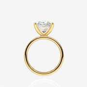 Radiant Cut Moissanite Diamond Three Layer Pave Sterling Silver Ring