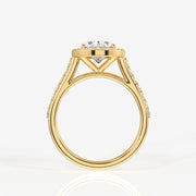 Oval Cut Moissanite Diamond Halo Engagement Sterling Silver Ring