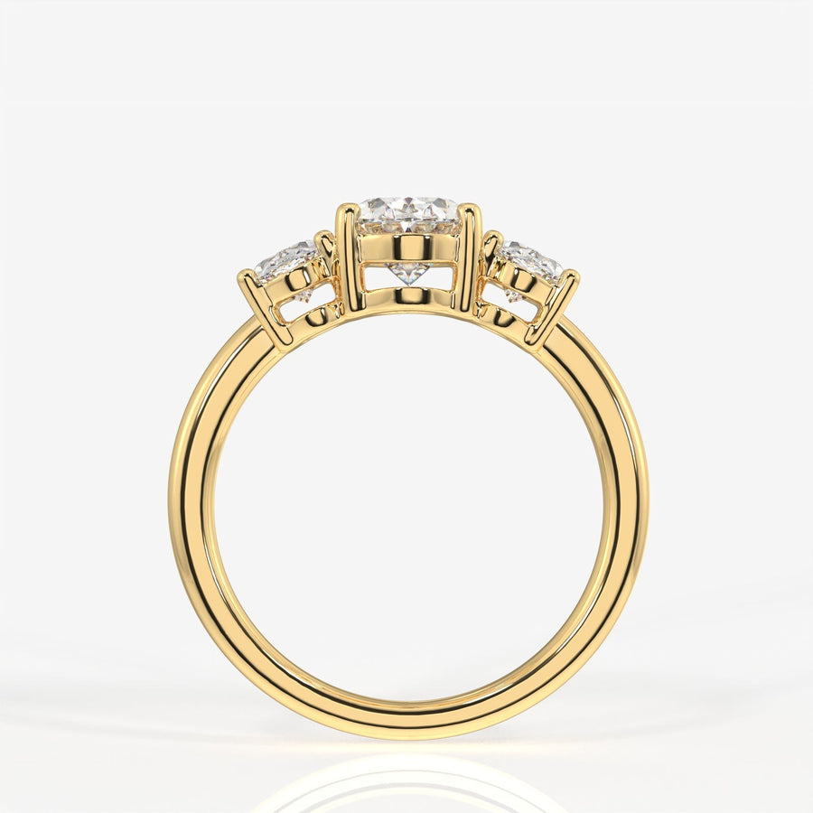 Oval Cut Moissanite Diamond Trilogy Sterling Silver Ring